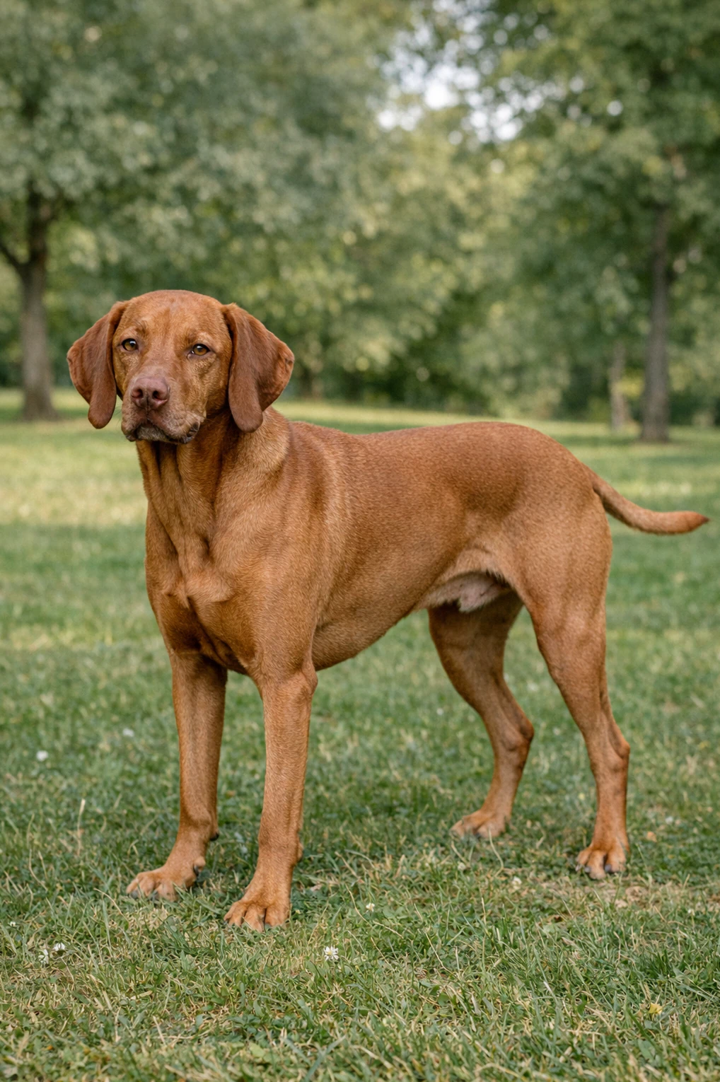 Vizsla in a park