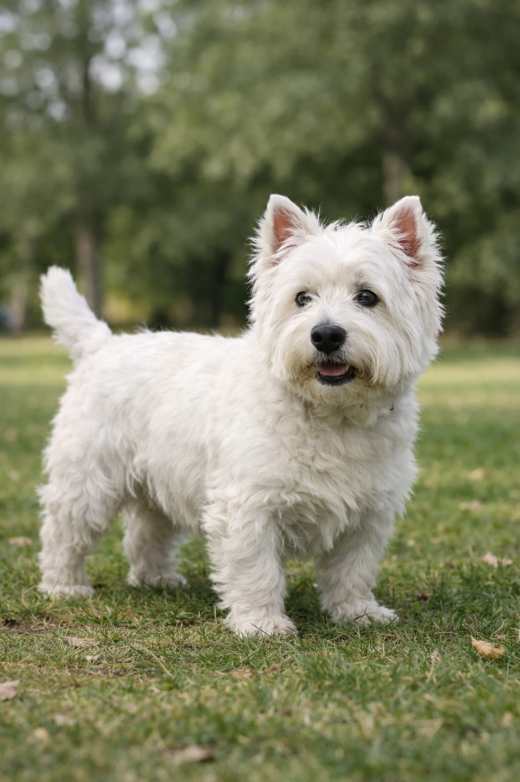 West Highland White Terrier in a park