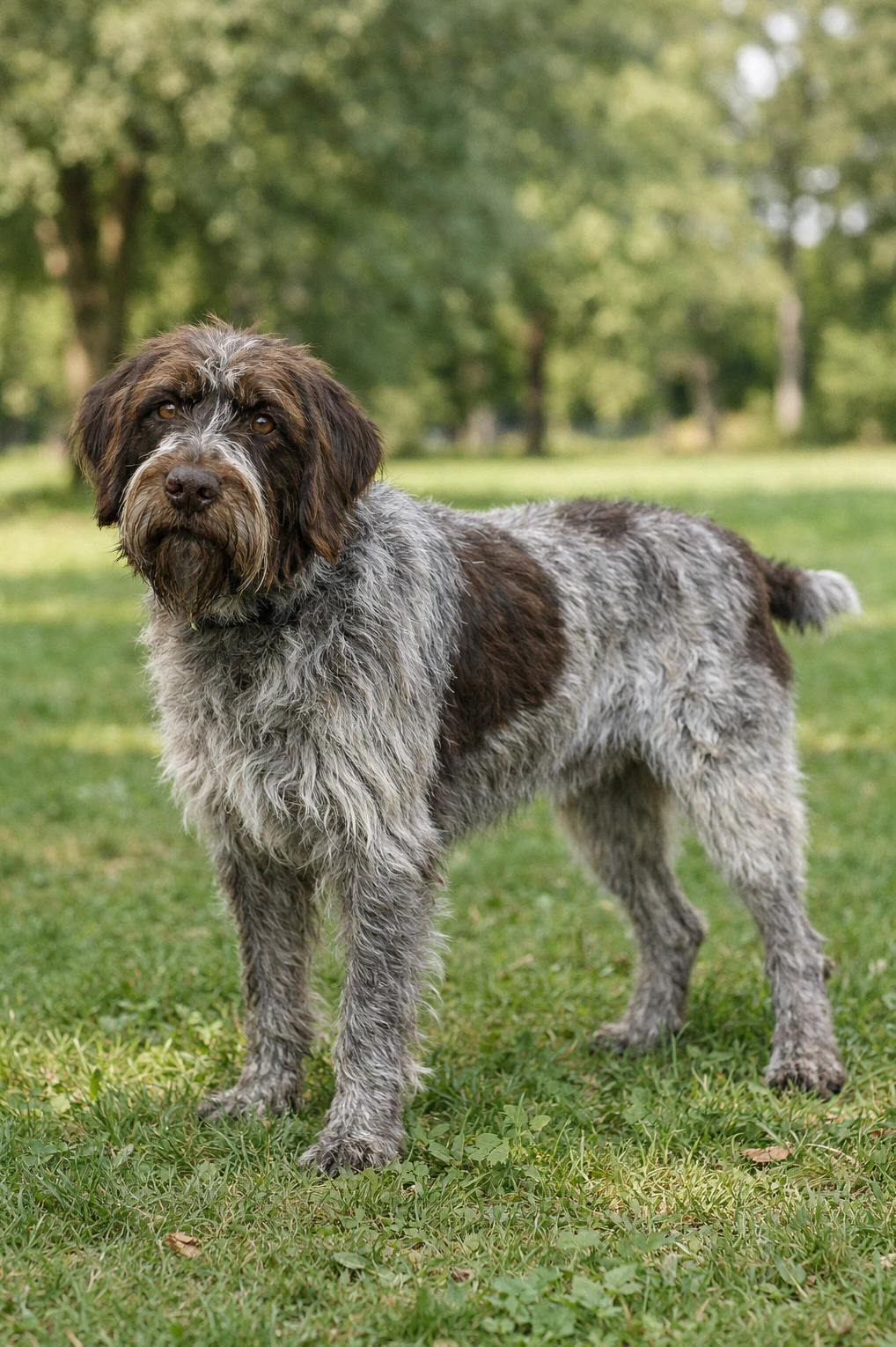 Wirehaired Pointing Griffon in a park
